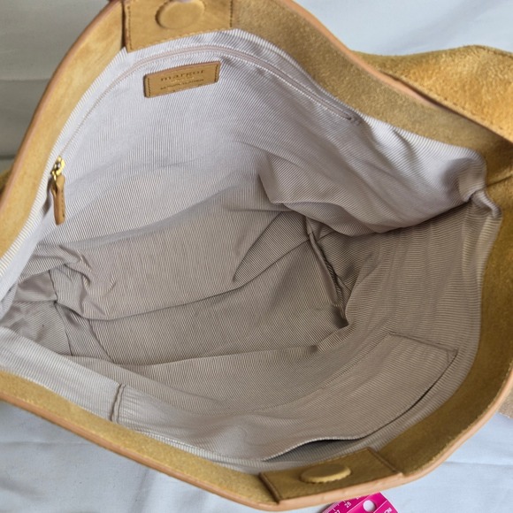 Margot New York Kaye Bucket Suede Leather Tote Bag, Tan, MG3317, NWT $158 MSRP - Picture 8 of 13